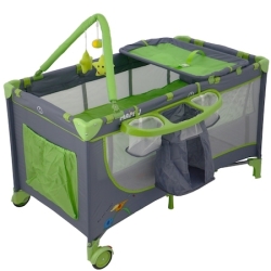 Patut pliant Mappy, 2 nivele si arcada cu jucarii